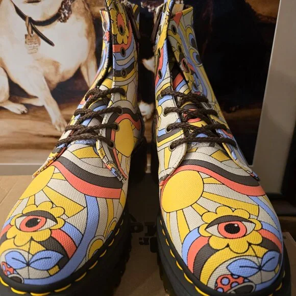 DR. MARTENS JADON RETRO RAY CANVAS PLATFORM 8 EYE SIDE ZIP Women's Size 11 US - Picture 5 of 15